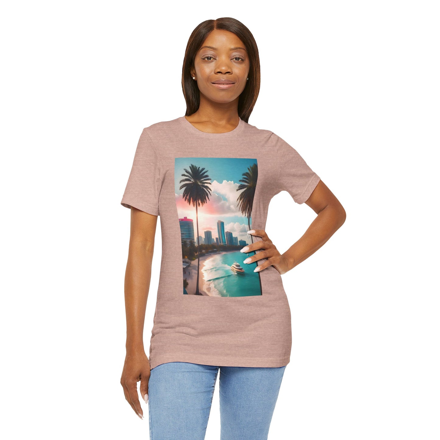 Miami Sunset Jersey Short Sleeve Tee