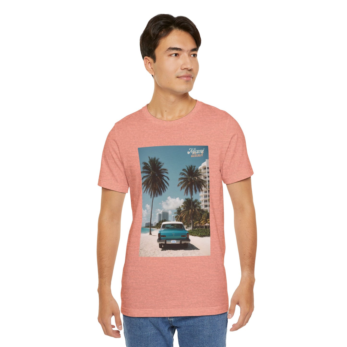 Vintage Car On The Beach Jersey Short Sleeve Tee