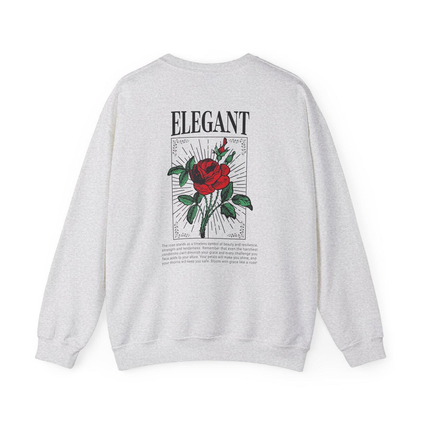Elegant Rose Heavy Graphic Sweatshirt