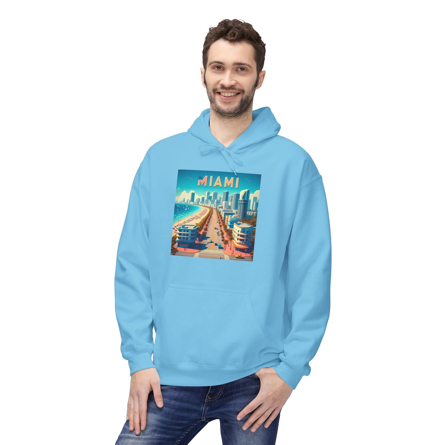 Miami Disney Pixar Style Midweight Softstyle Fleece Hoodie