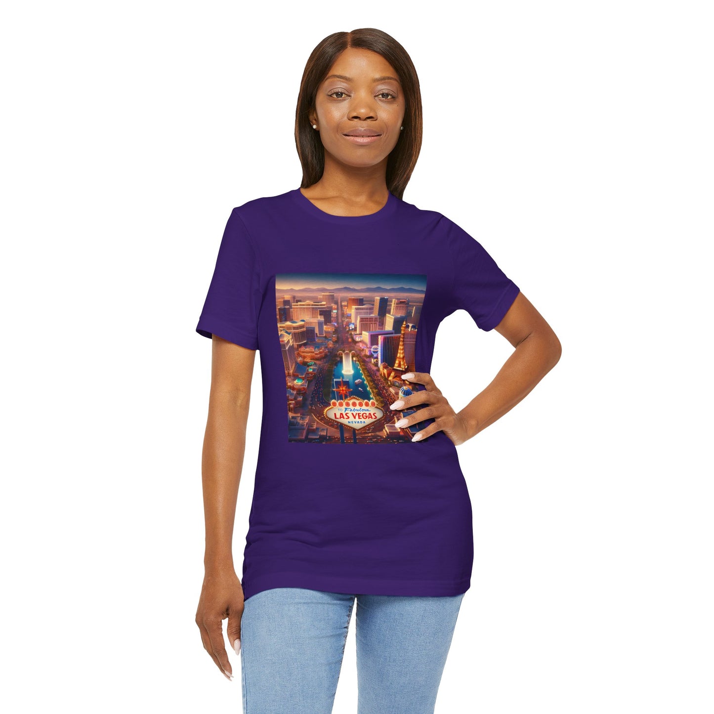 Las Vegas Sunset Disney Pixar Style Jersey Short Sleeve Tee