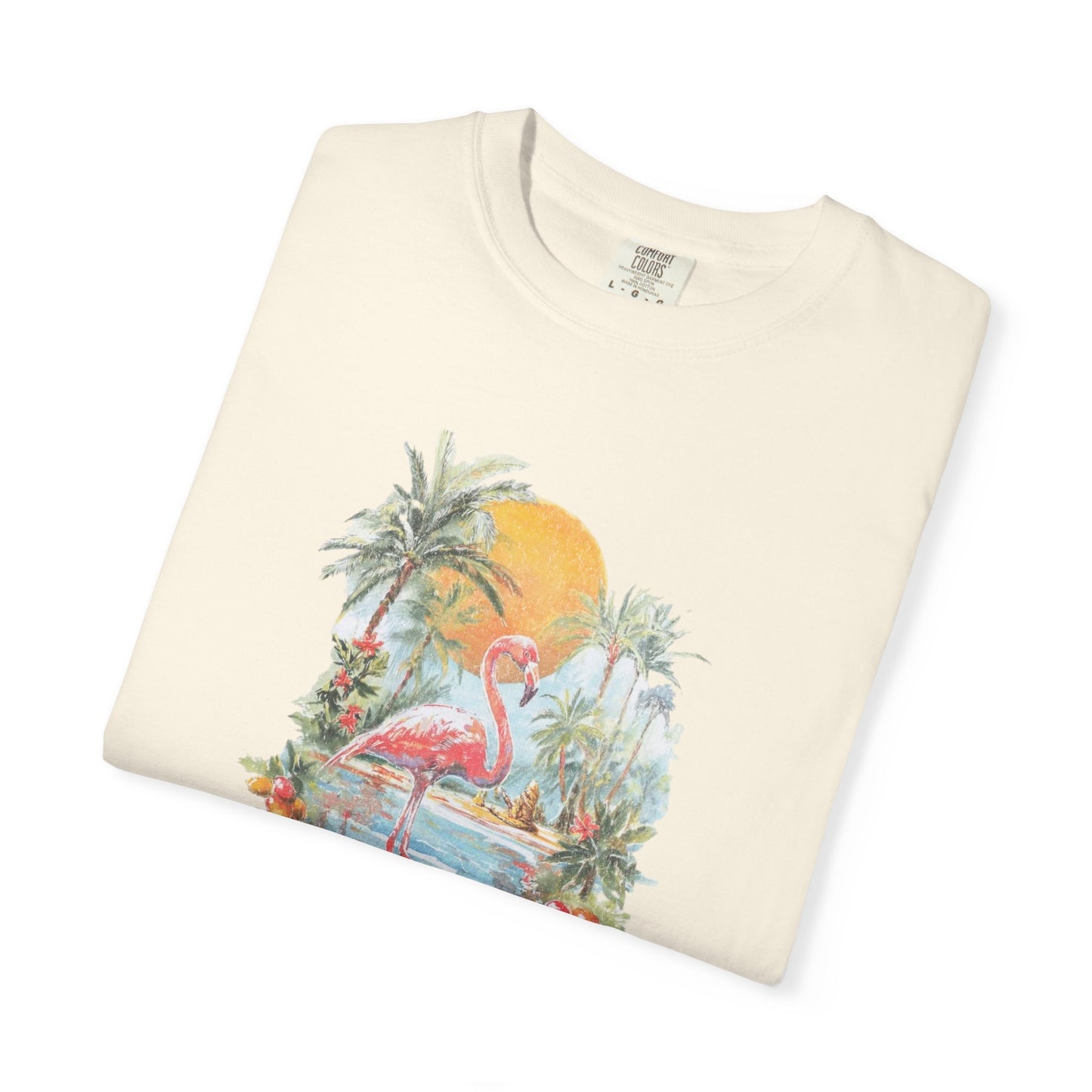 Palm Beach Florida Flamingo Retro Graphic T-Shirt