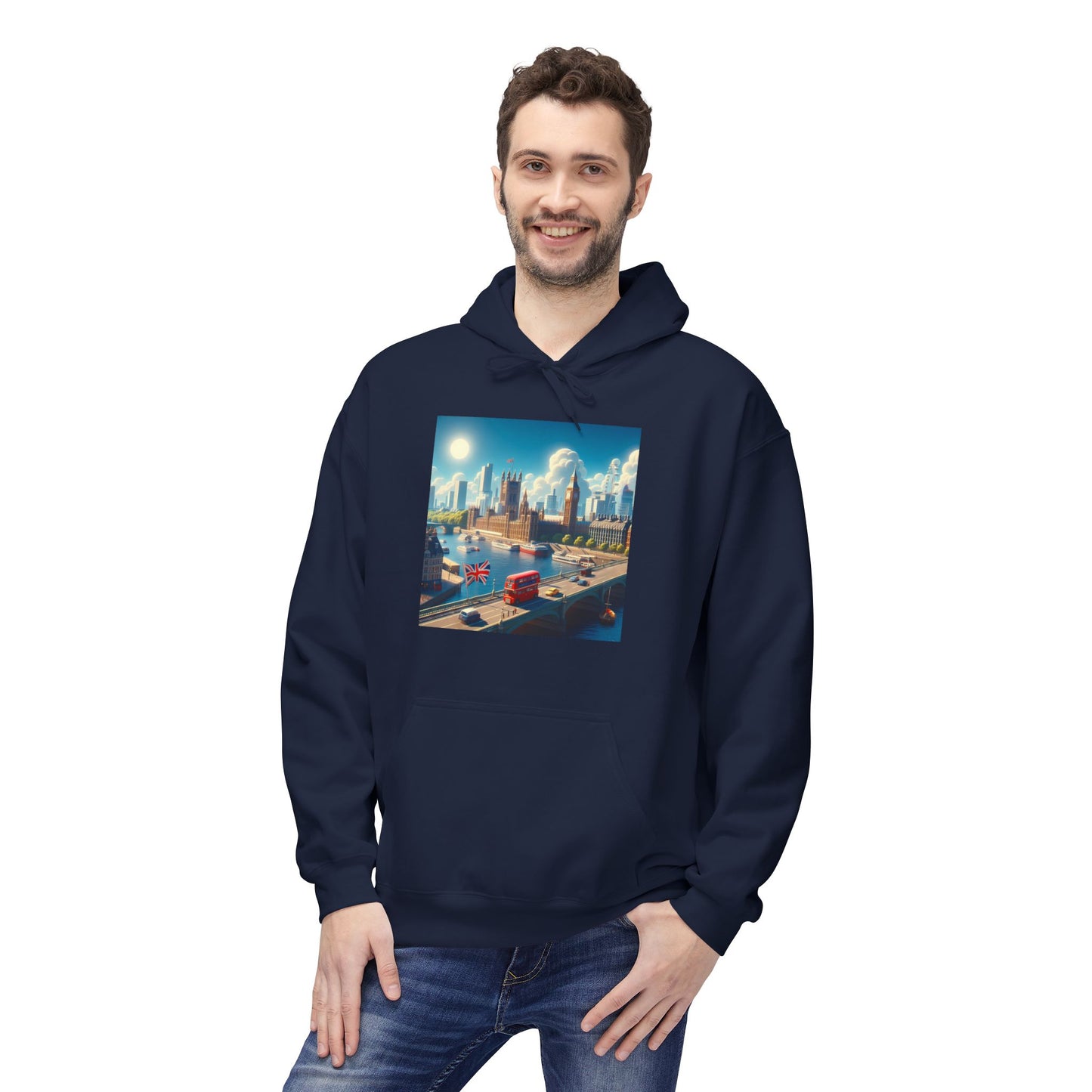 London Disney Pixar Style Midweight Softstyle Fleece Hoodie