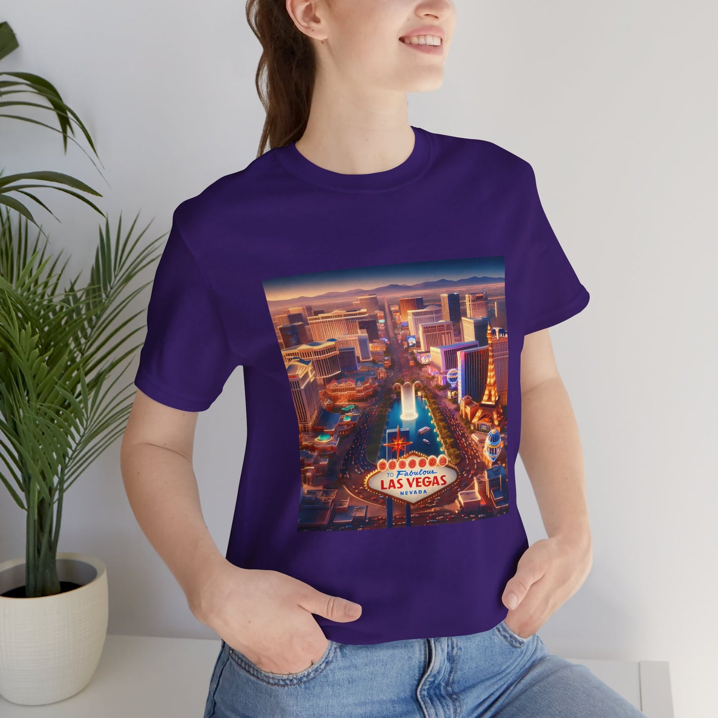 Las Vegas Sunset Disney Pixar Style Jersey Short Sleeve Tee