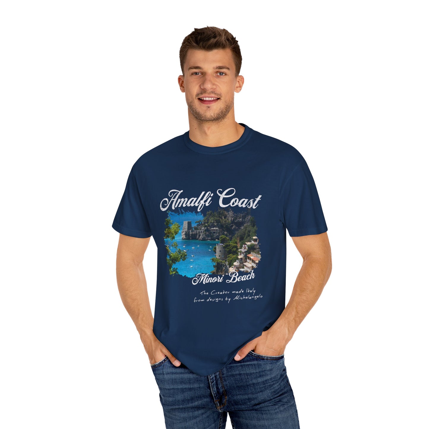 Amalfi Coast Minori Beach Graphic T-Shirt
