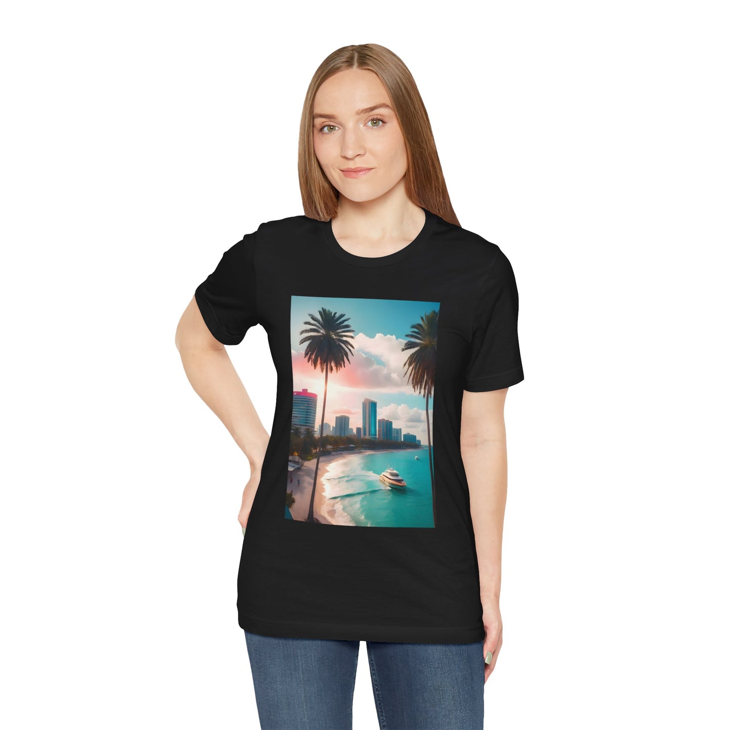 Miami Sunset Jersey Short Sleeve Tee