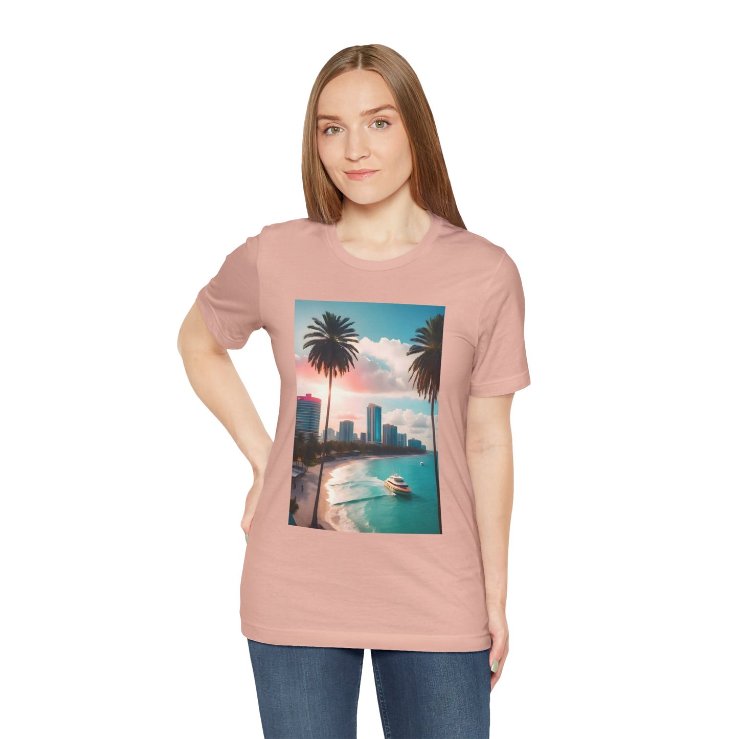 Miami Sunset Jersey Short Sleeve Tee