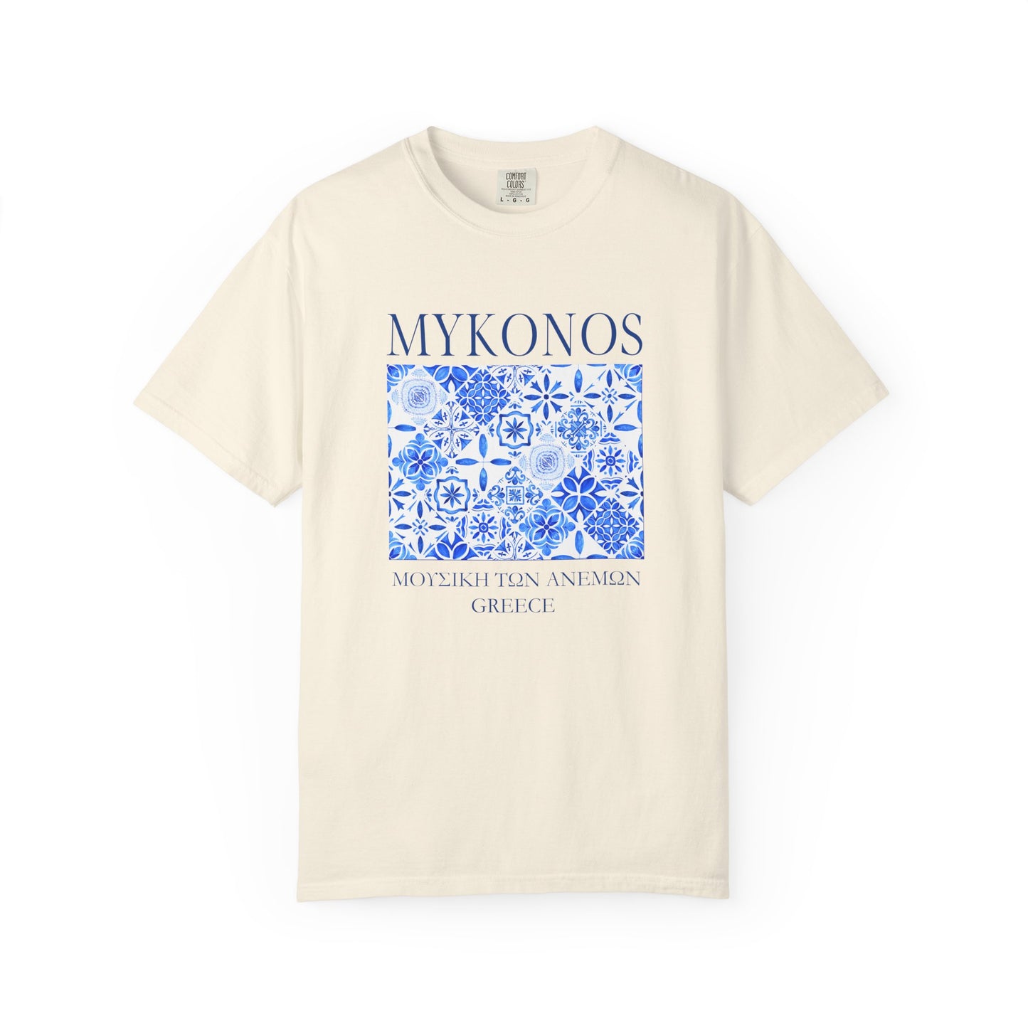 Mykonos Vintage Mosaic Graphic T-Shirt - Greece Travel Tee