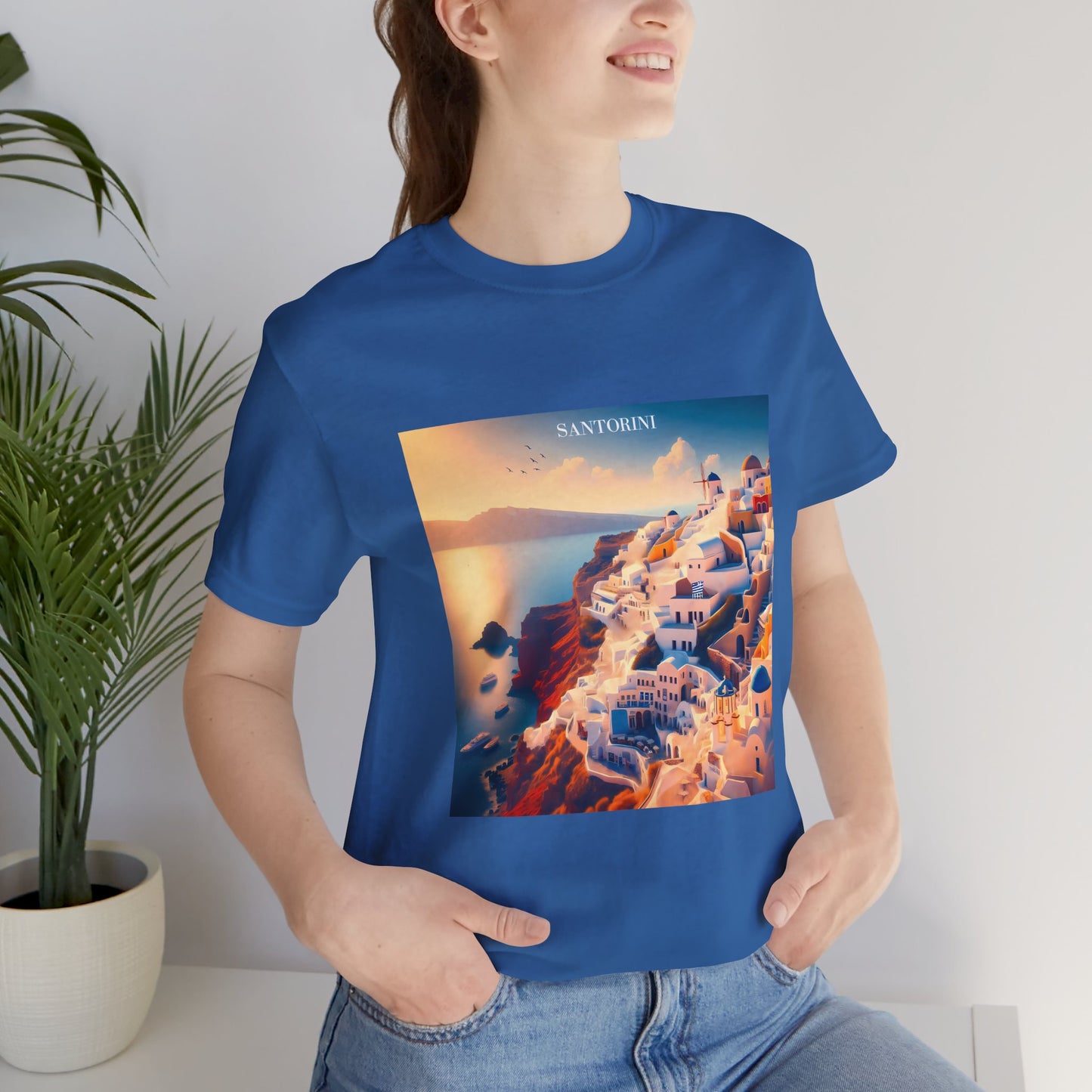 Santorini Sunset Disney Pixar Style Jersey Short Sleeve Tee