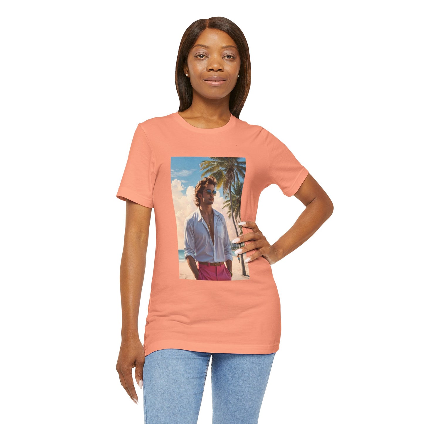 Man On The Beach Jersey Short Sleeve Tee