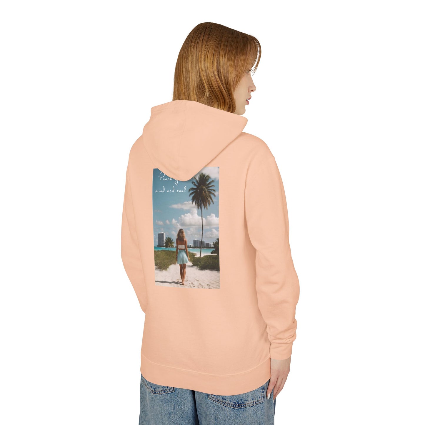 Peace Of Mind And Soul Lightweight Hooded Sweatshirt