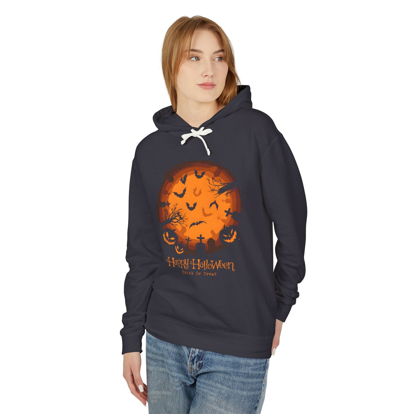 Happy Halloween Lightweight Hooded Sweatshirt