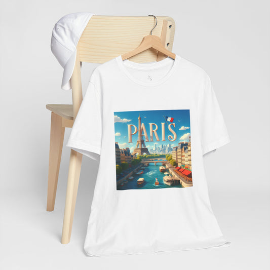 Paris Disney Pixar Style Jersey Short Sleeve Tee