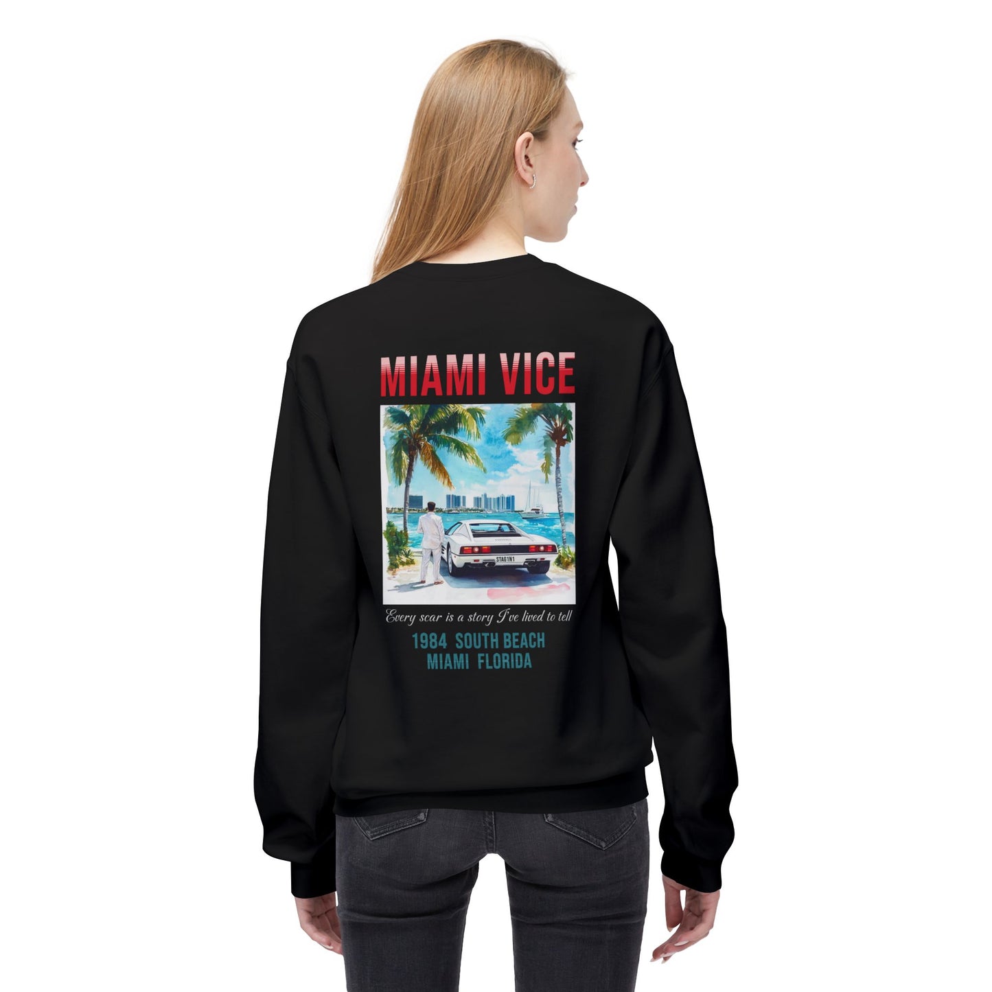 Miami Vice Midweight Softstyle Fleece Crewneck Sweatshirt