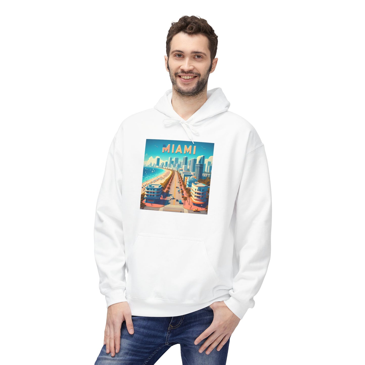 Miami Disney Pixar Style Midweight Softstyle Fleece Hoodie