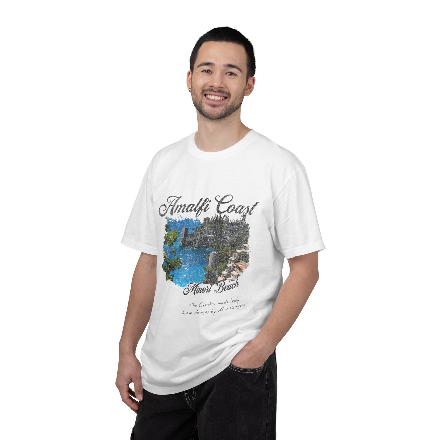 Amalfi Coast Minori Beach Graphic T-Shirt