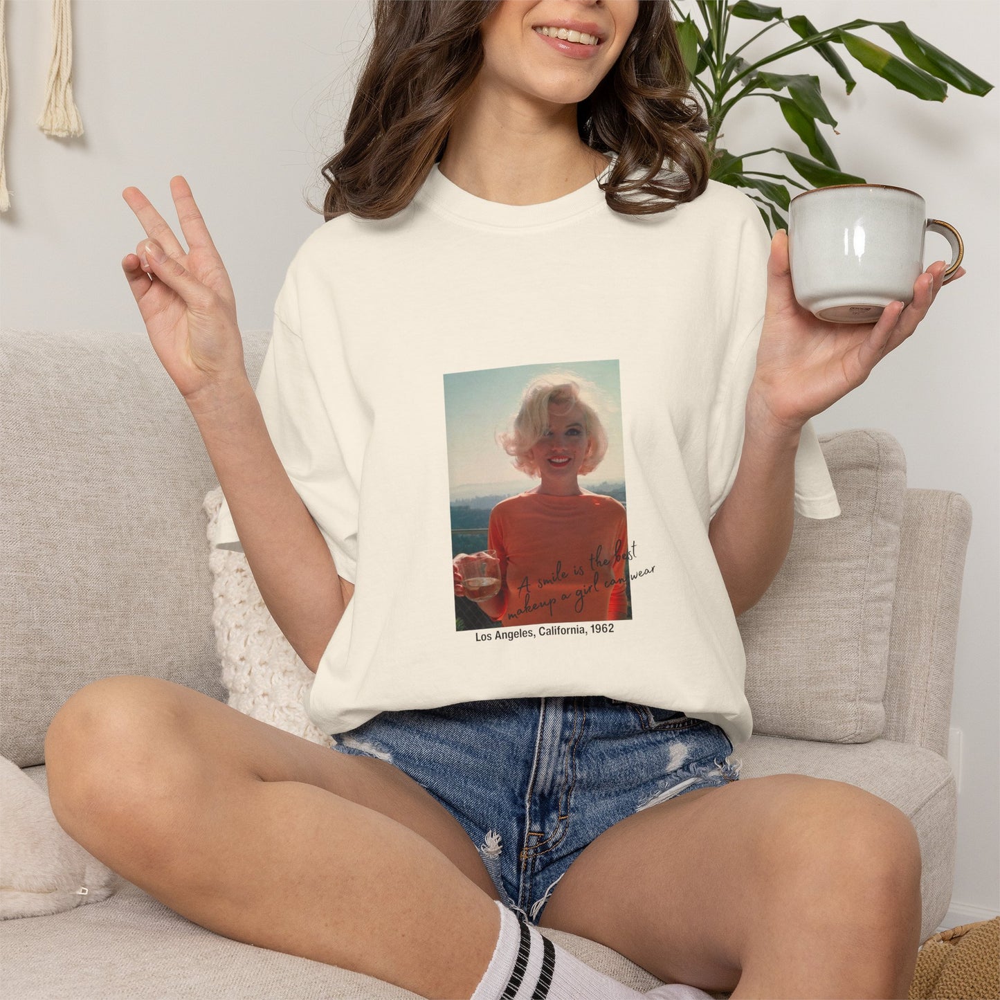 Marilyn Monroe 1960s LA California Photo Graphic T-Shirt