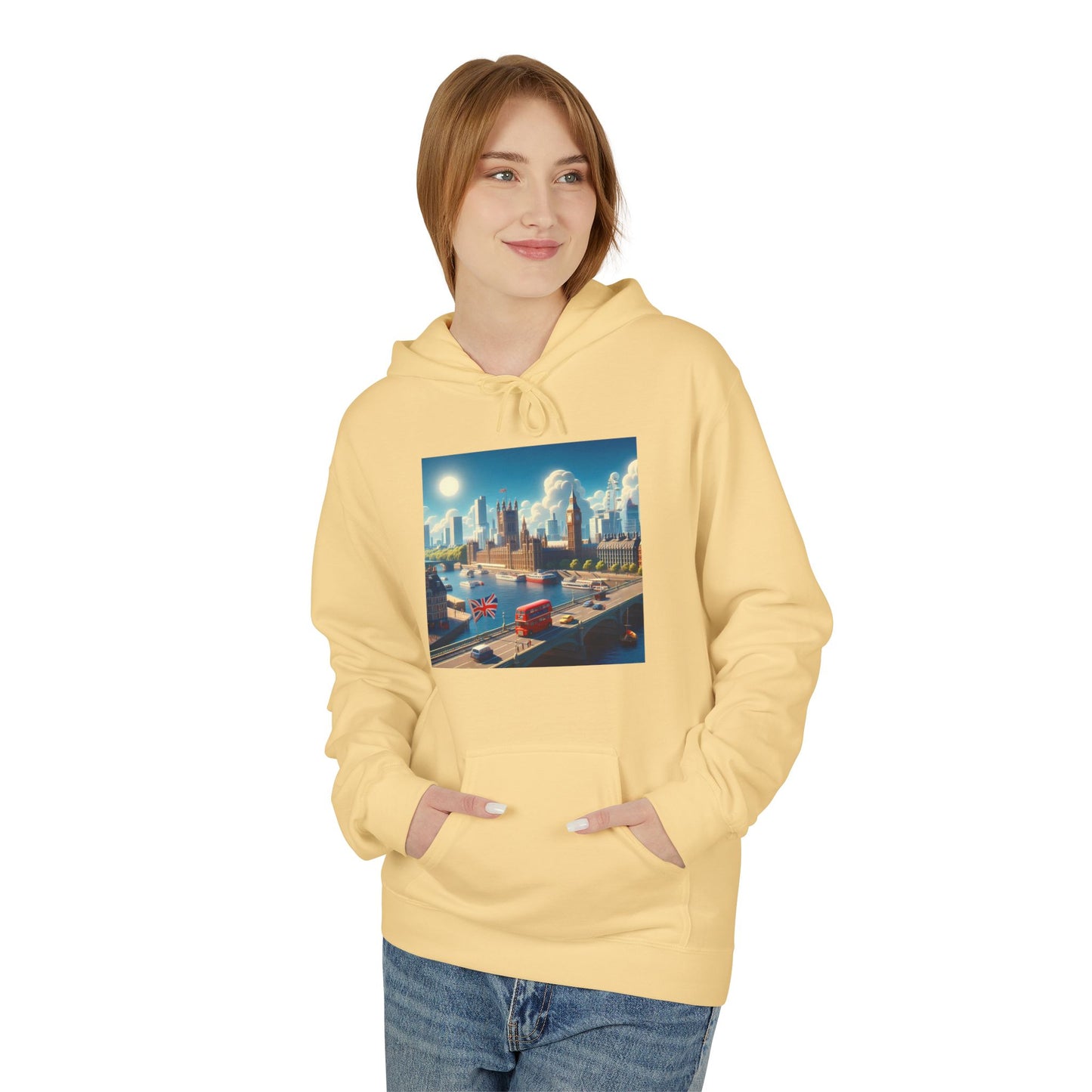 London Disney Pixar Style Midweight Softstyle Fleece Hoodie