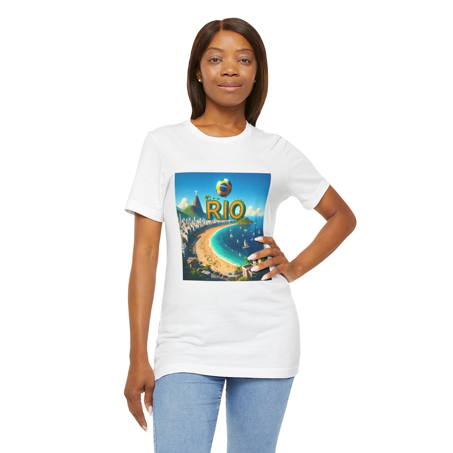 Rio Copacabana Beach Disney Pixar Style Jersey Short Sleeve Tee