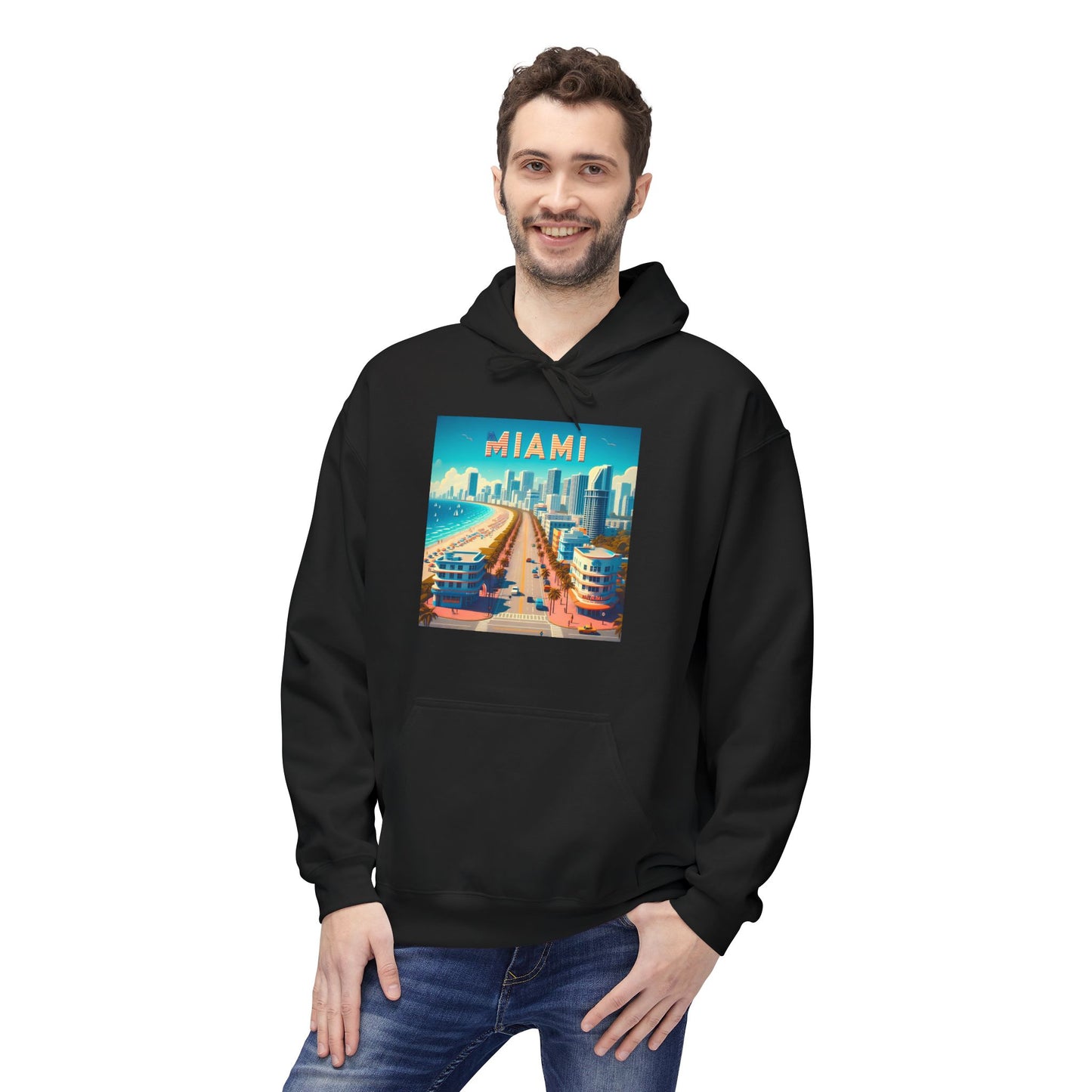 Miami Disney Pixar Style Midweight Softstyle Fleece Hoodie