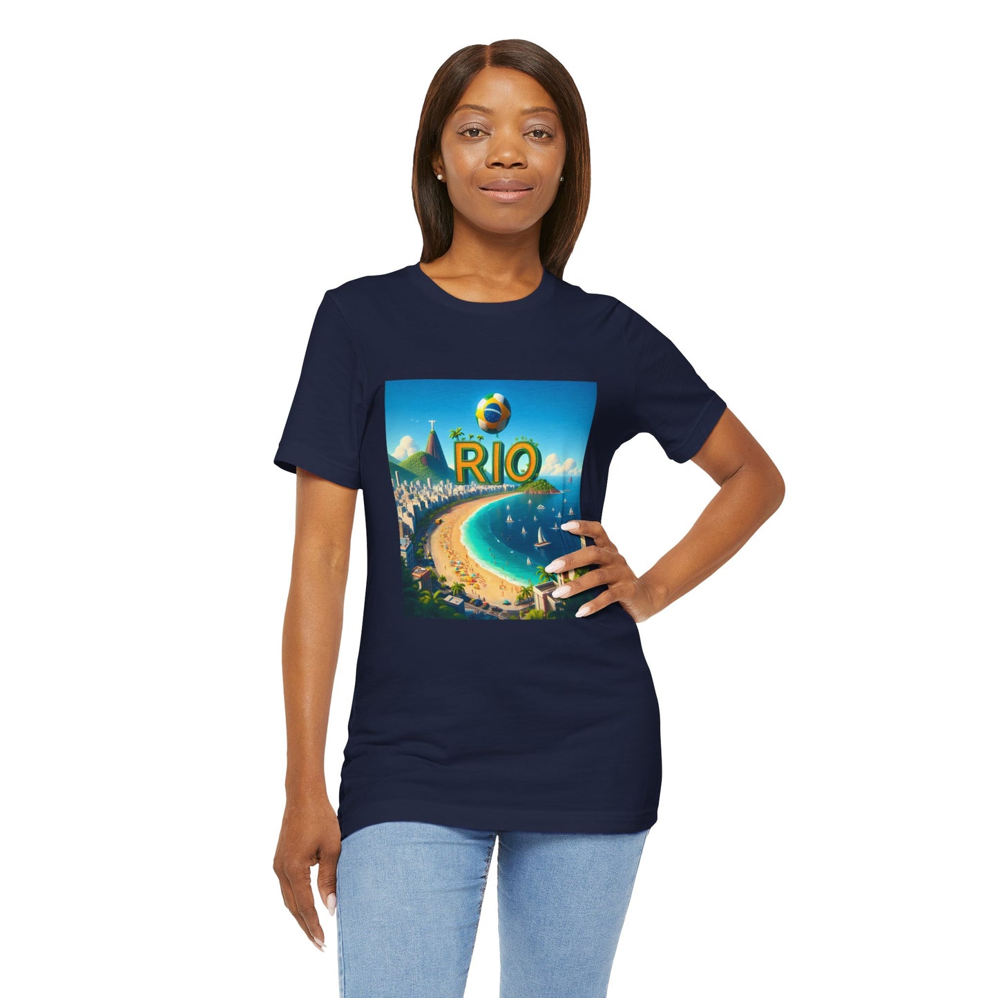 Rio Copacabana Beach Disney Pixar Style Jersey Short Sleeve Tee