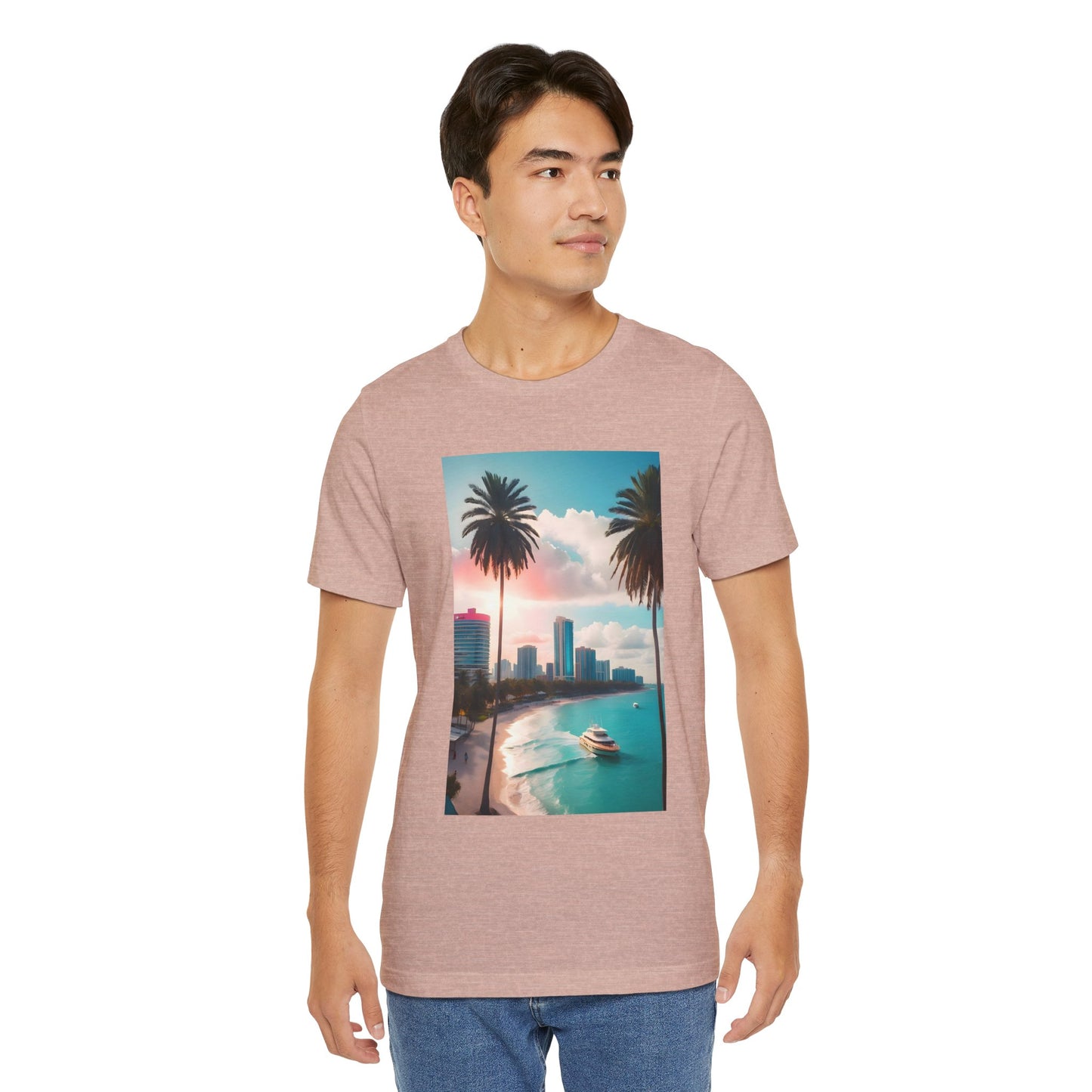 Miami Sunset Jersey Short Sleeve Tee