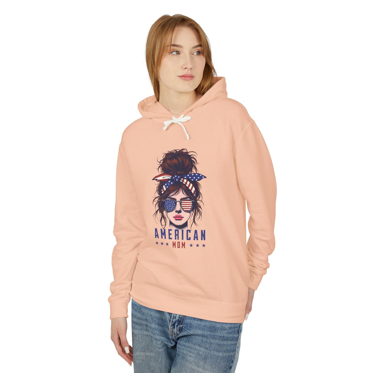 American Mom Lightweight Hooded Sweatshirt