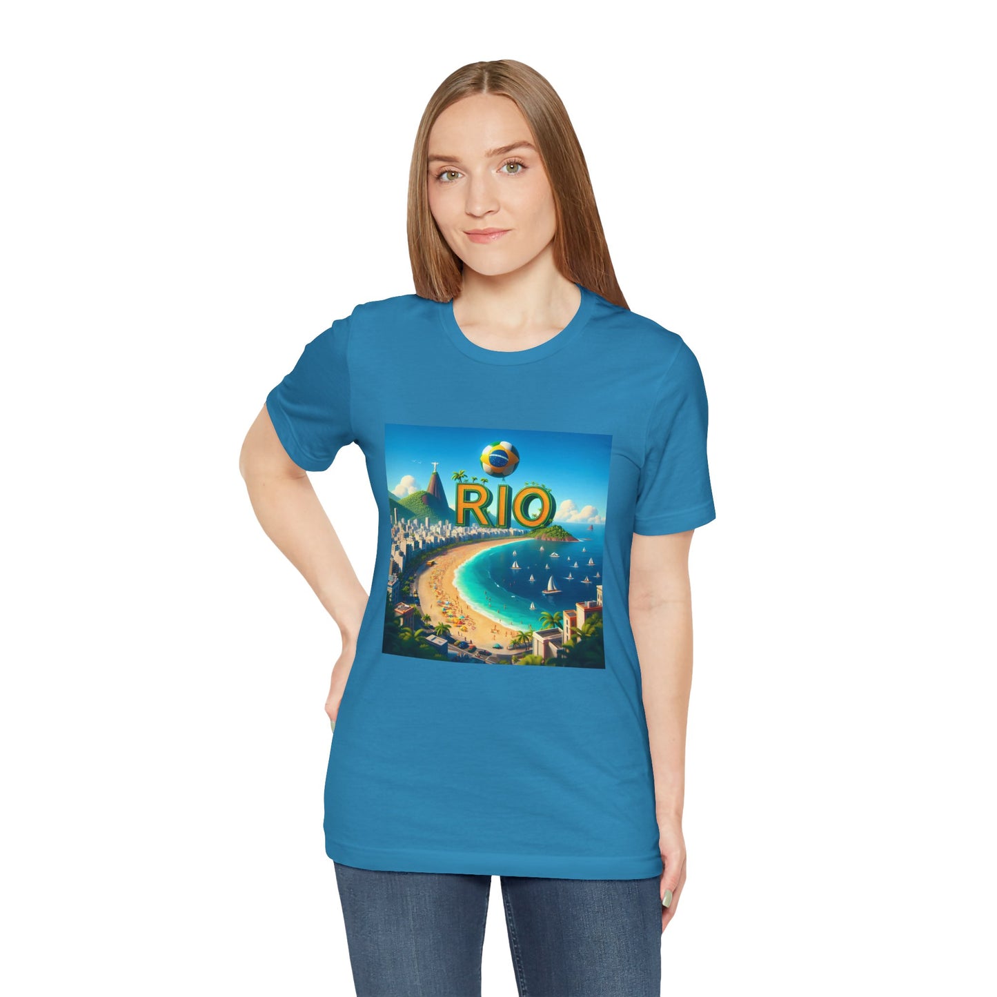 Rio Copacabana Beach Disney Pixar Style Jersey Short Sleeve Tee