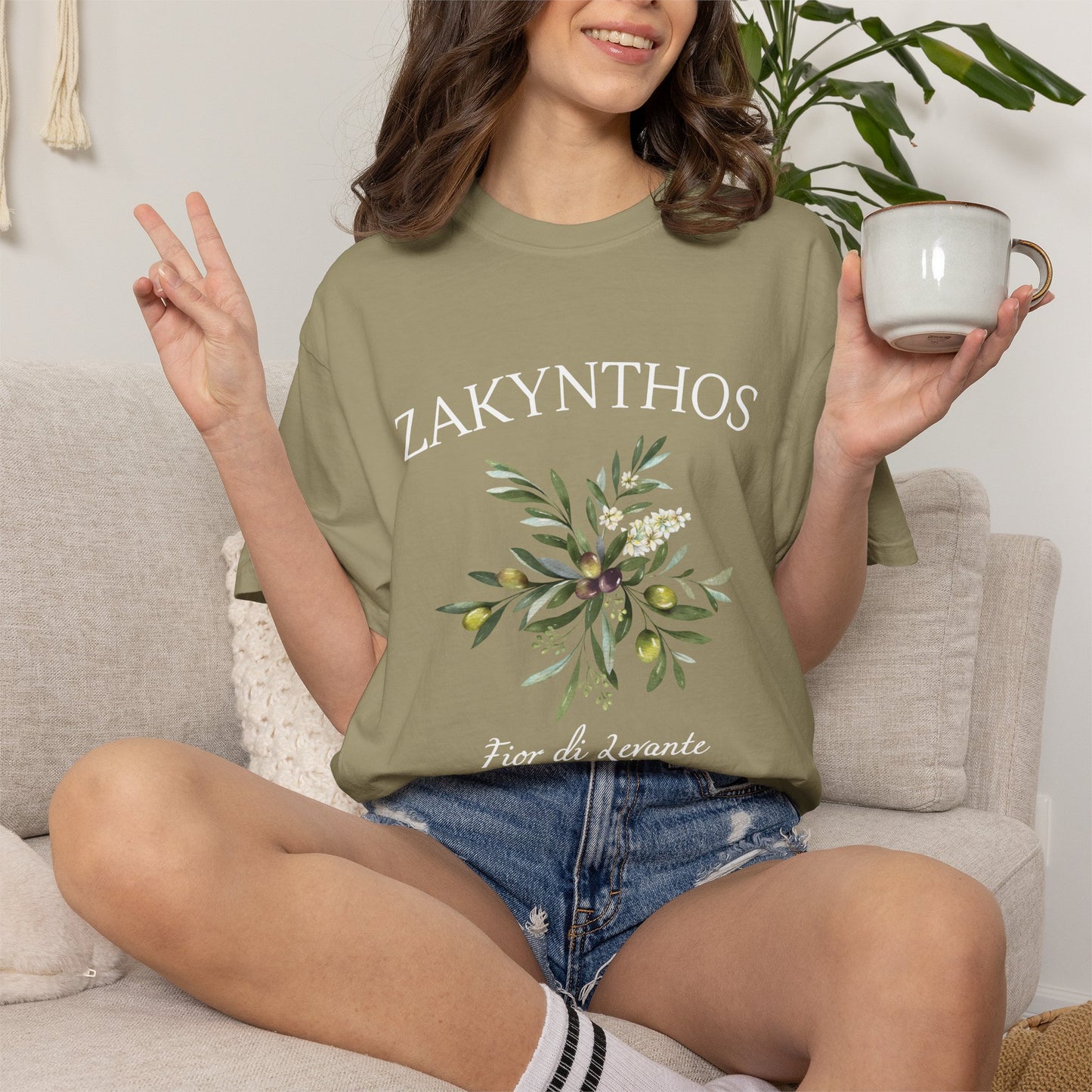Zakynthos Floral Graphic T-Shirt - Greece Travel Tee
