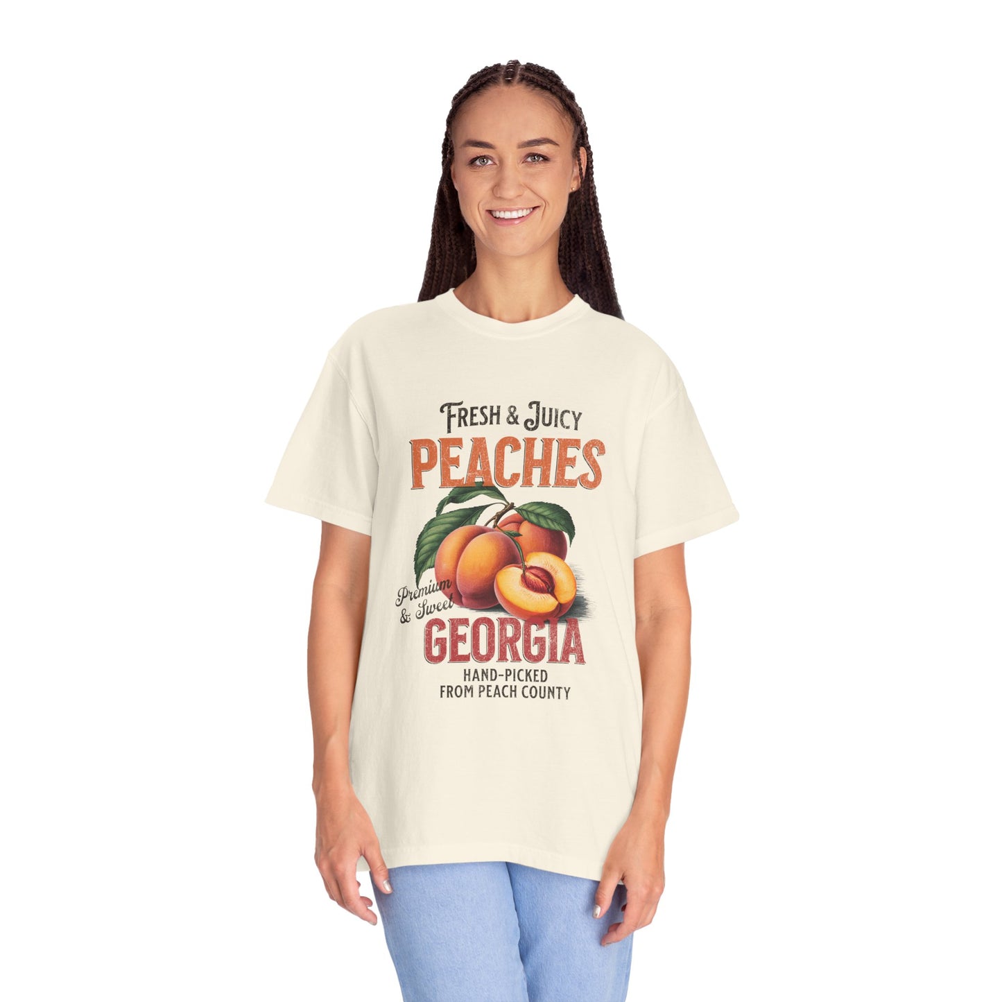 Fruit Peach Retro Graphic T-Shirt