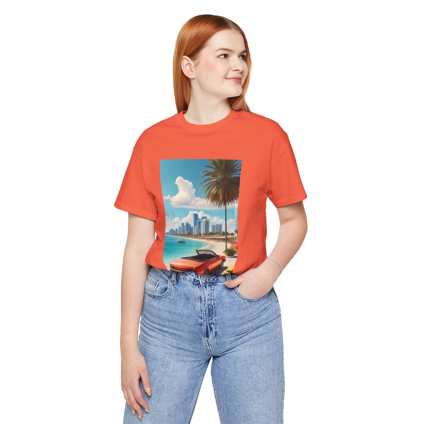 Car On The Beach Jersey Short Sleeve Tee