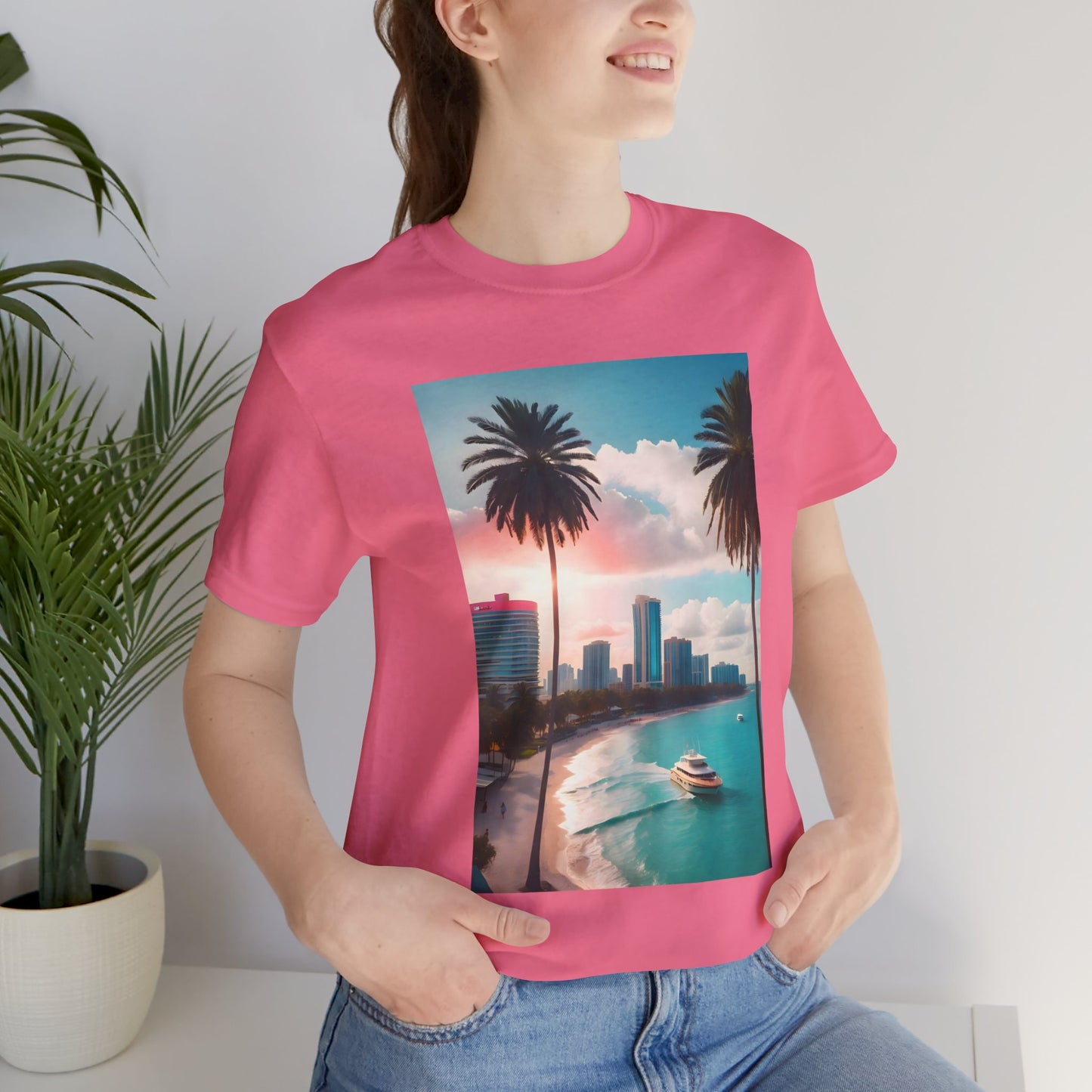 Miami Sunset Jersey Short Sleeve Tee