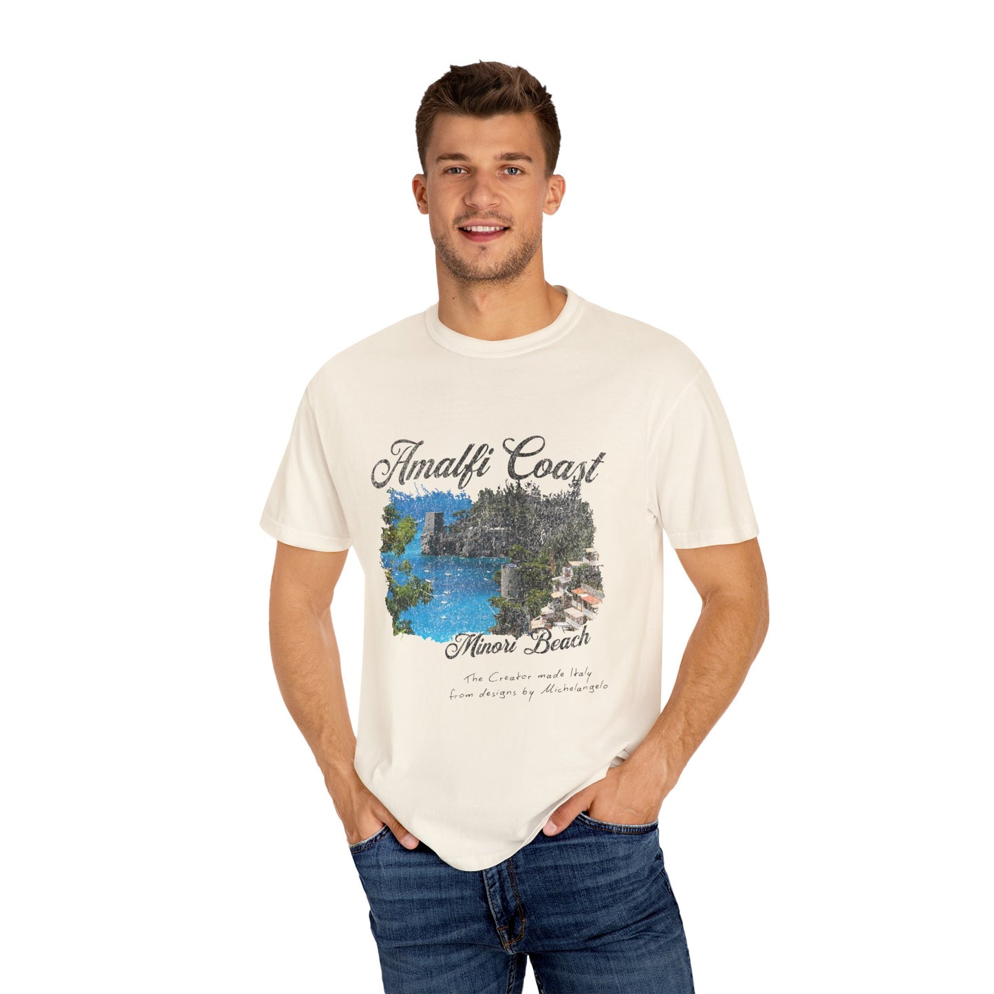 Amalfi Coast Minori Beach Graphic T-Shirt