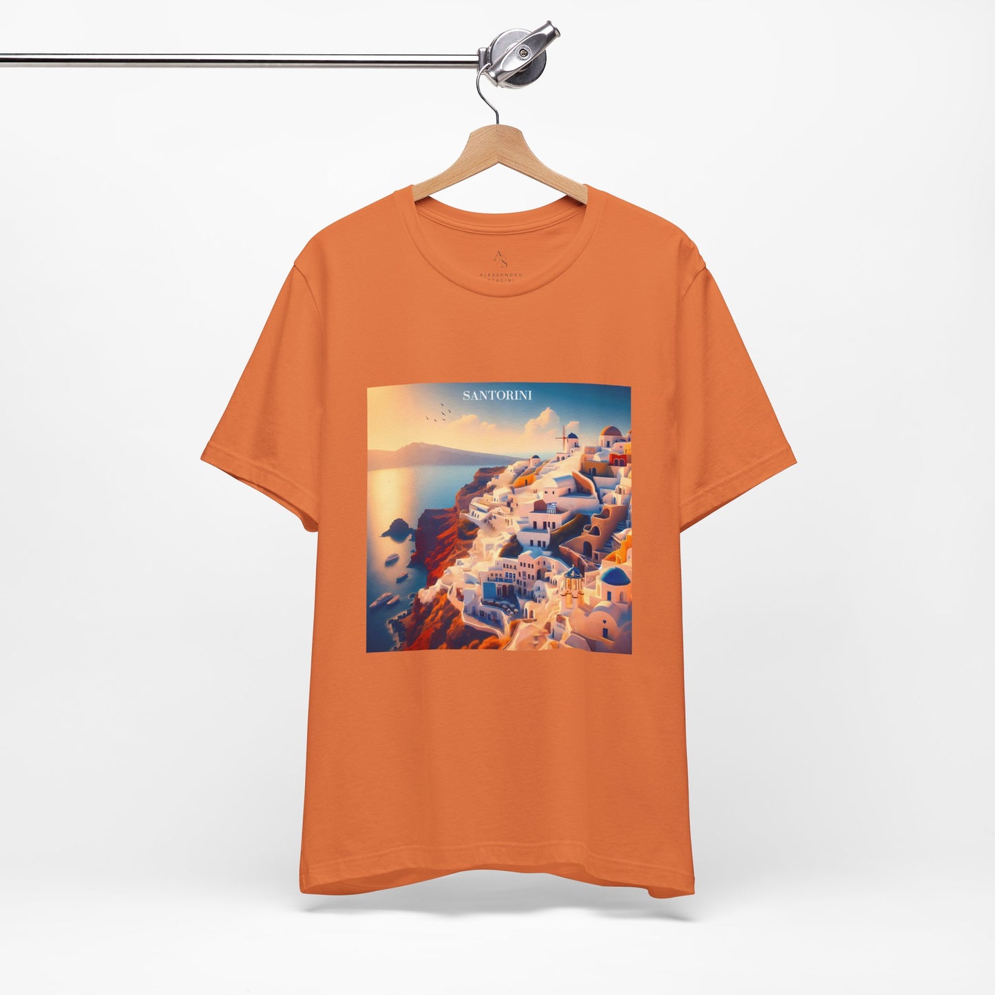 Santorini Sunset Disney Pixar Style Jersey Short Sleeve Tee