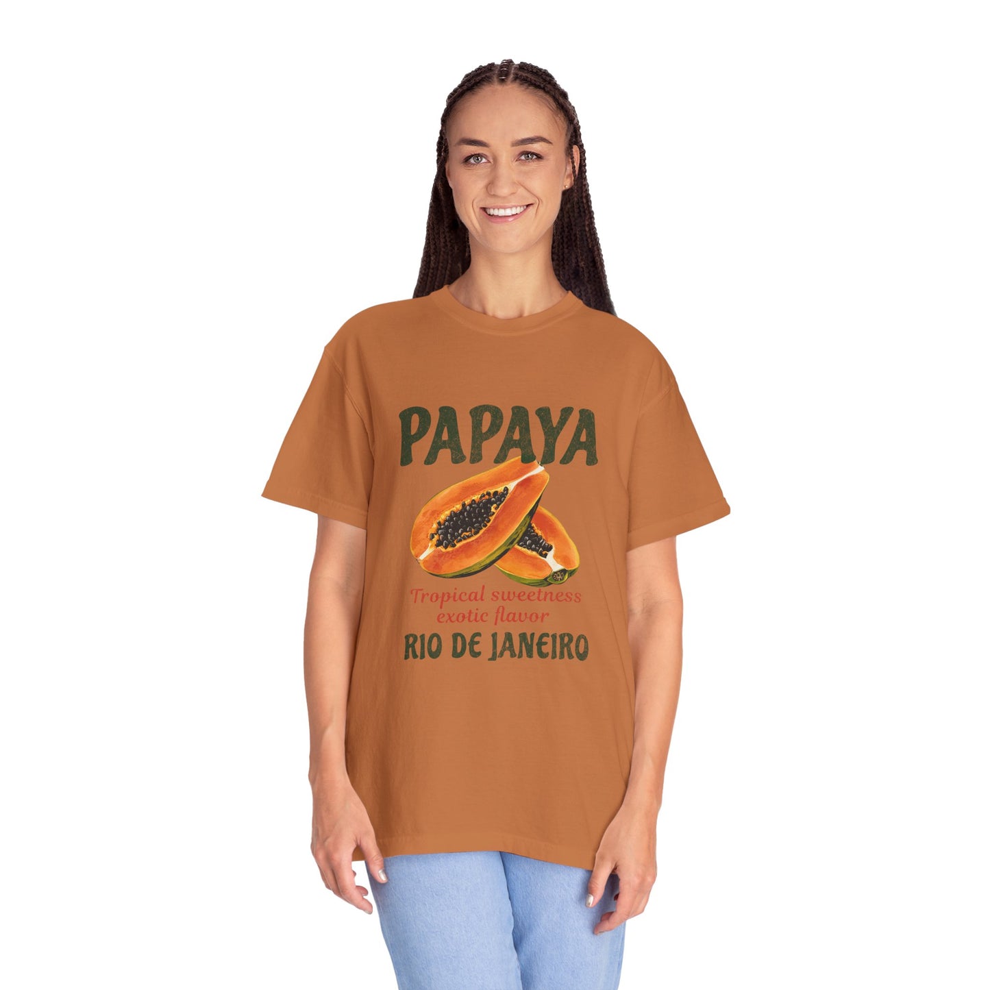 Fruit Papaya Rio De Janeiro Retro Graphic T-Shirt