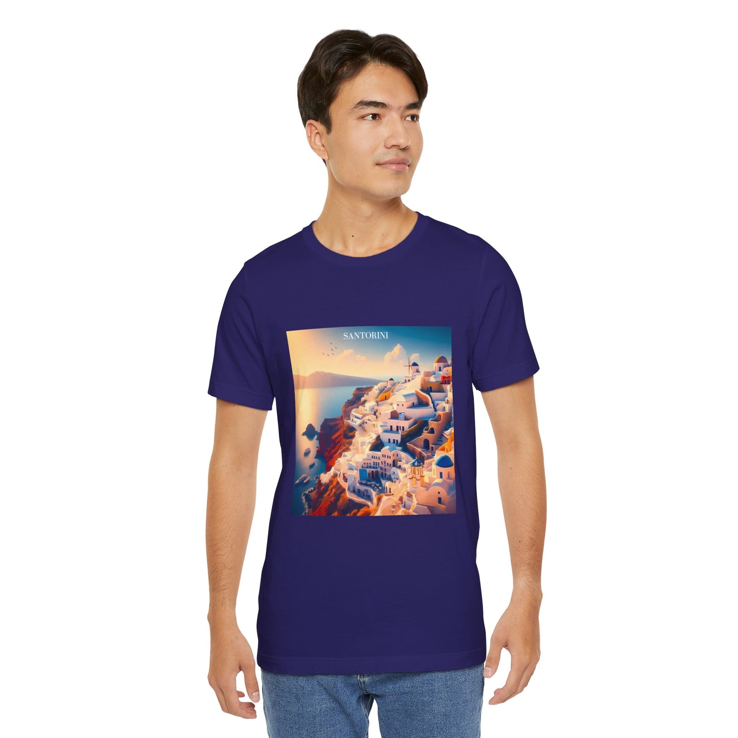 Santorini Sunset Disney Pixar Style Jersey Short Sleeve Tee