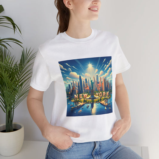 New York Disney Pixar Style Jersey Short Sleeve Tee