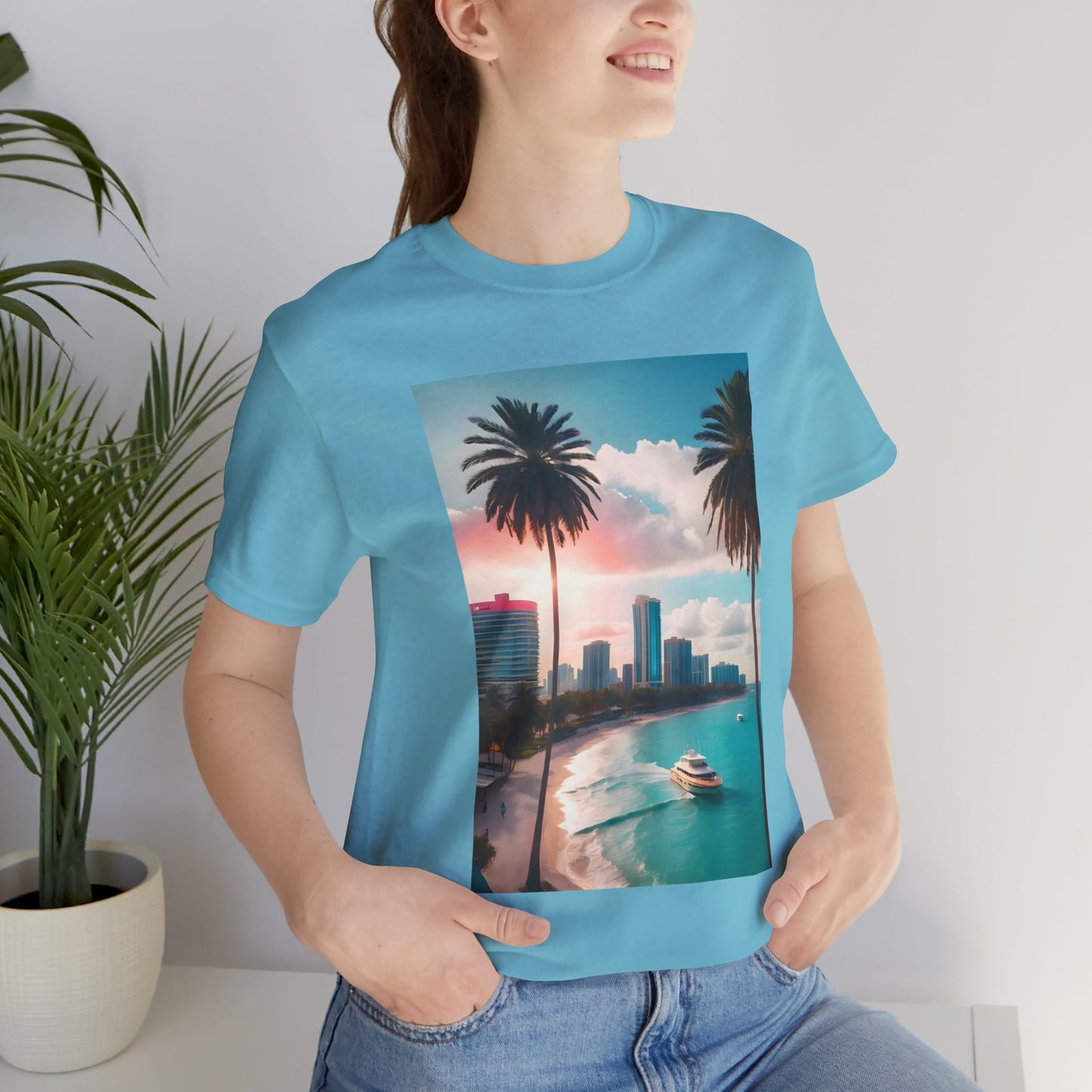 Miami Sunset Jersey Short Sleeve Tee