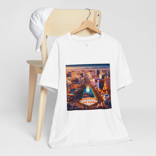 Las Vegas Sunset Disney Pixar Style Jersey Short Sleeve Tee