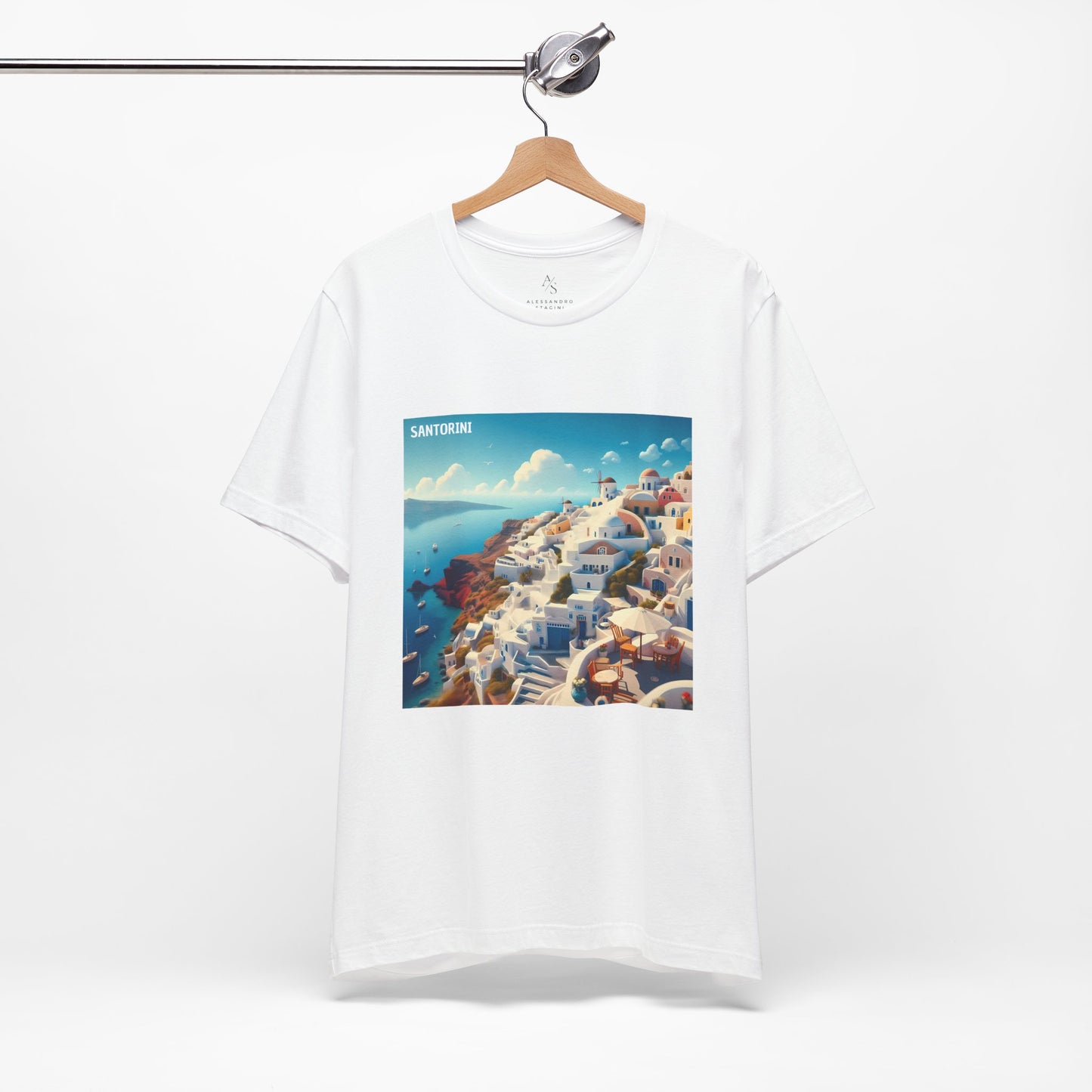 Santorini Oia Disney Pixar Style Jersey Short Sleeve Tee