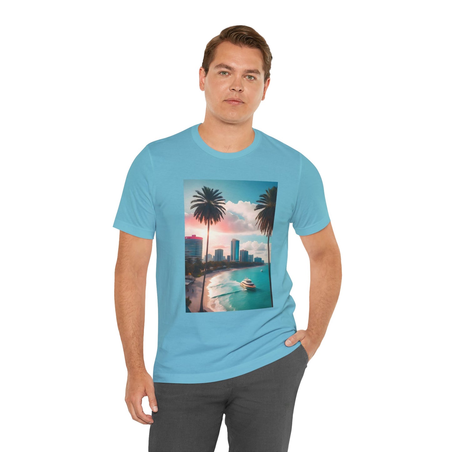 Miami Sunset Jersey Short Sleeve Tee