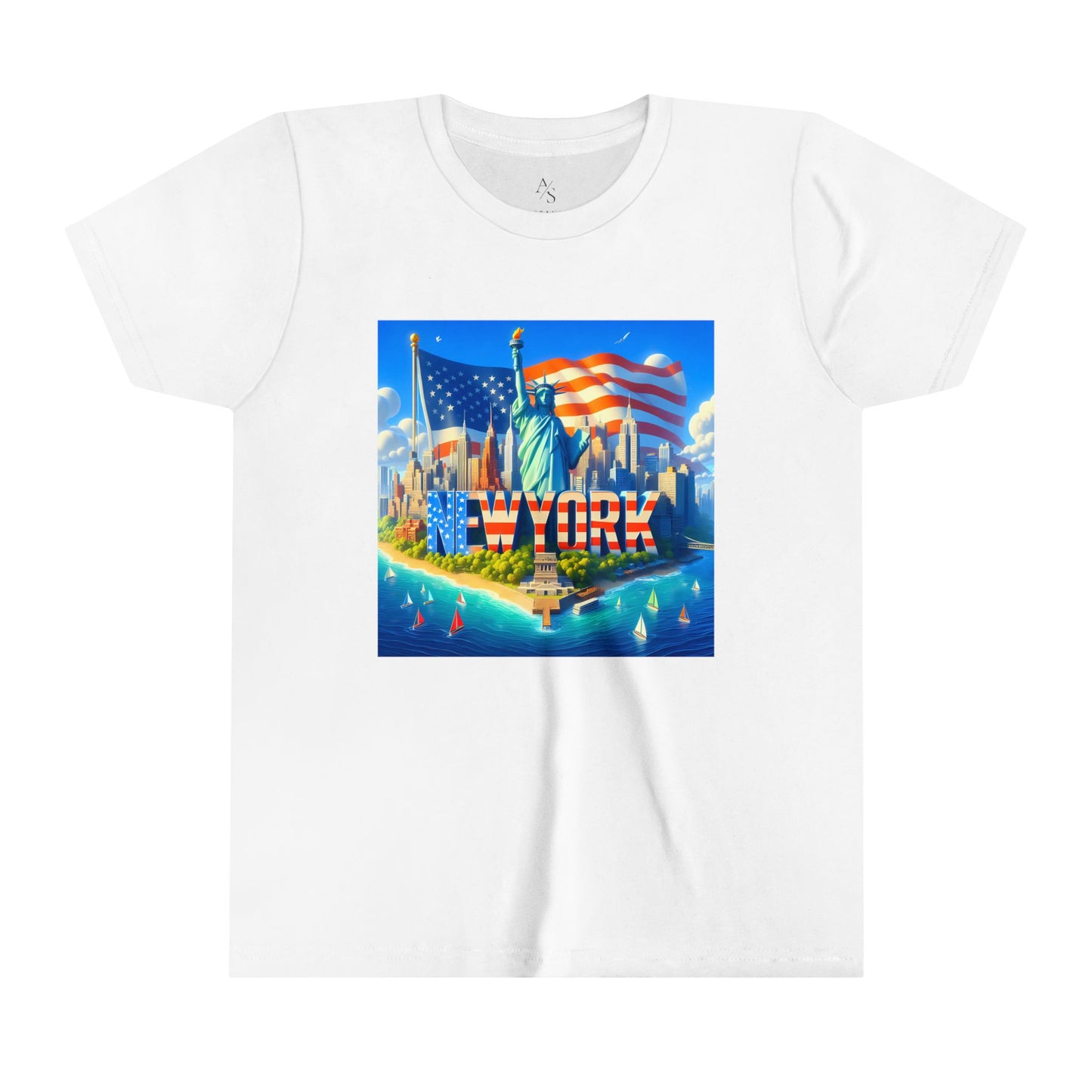 New York Disney Pixar Style Youth Short Sleeve Tee