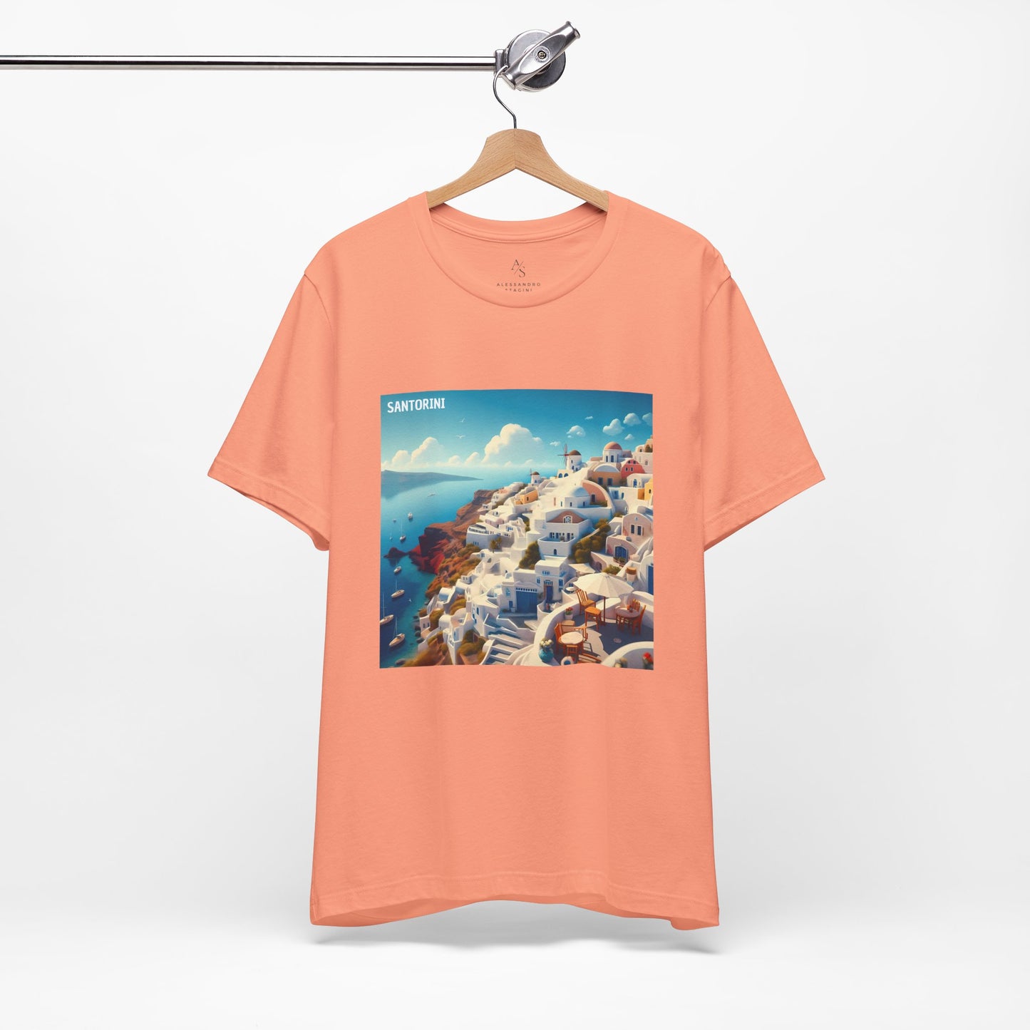 Santorini Oia Disney Pixar Style Jersey Short Sleeve Tee