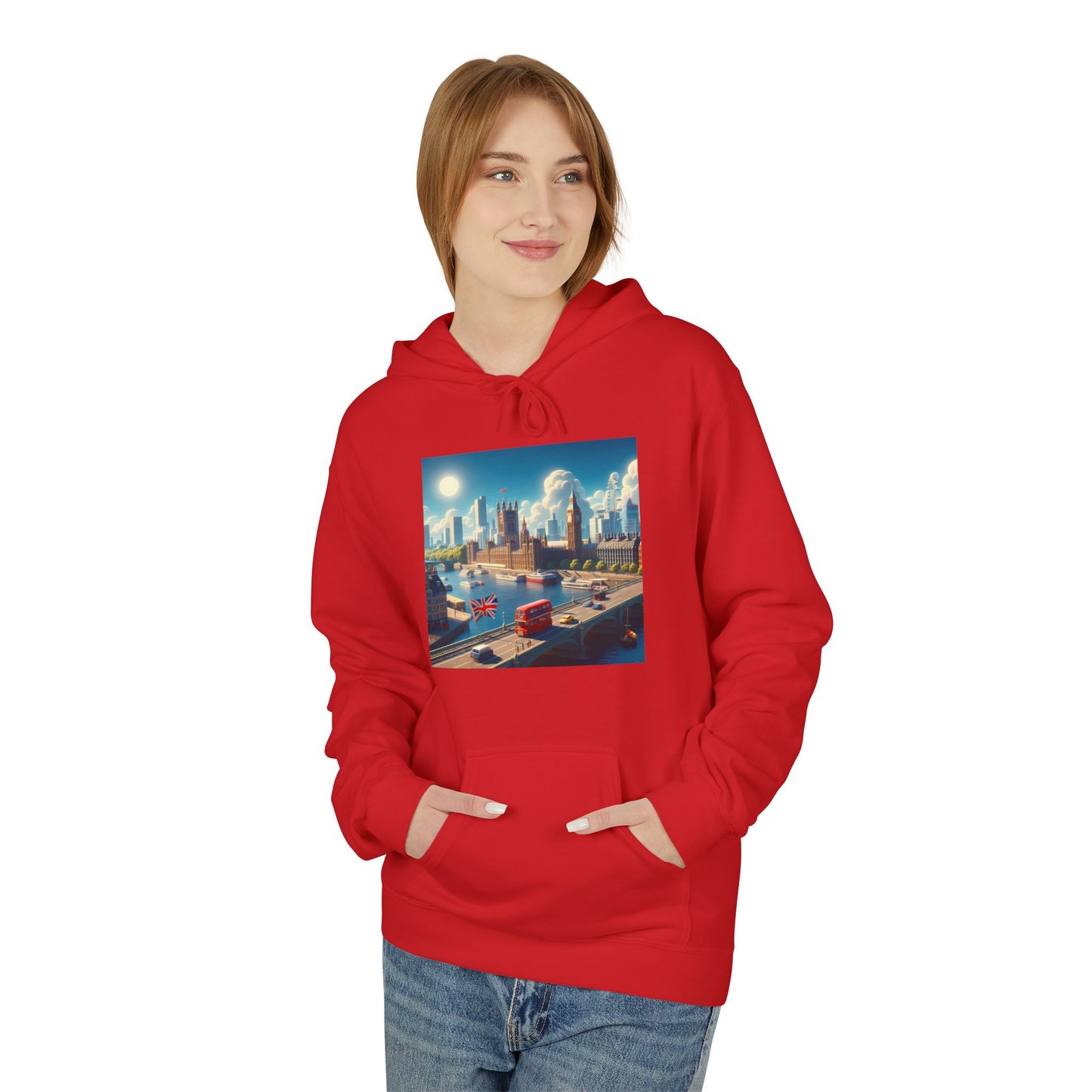 London Disney Pixar Style Midweight Softstyle Fleece Hoodie