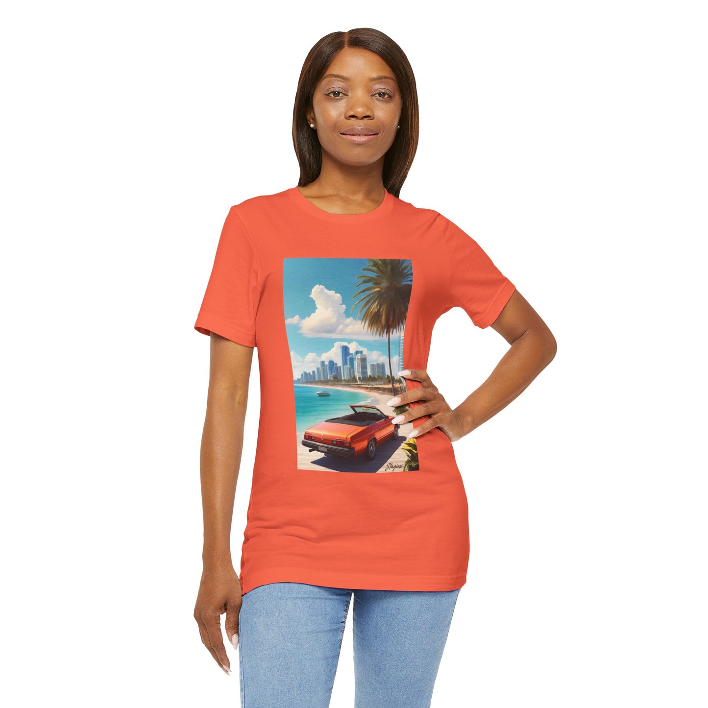 Car On The Beach Jersey Short Sleeve Tee