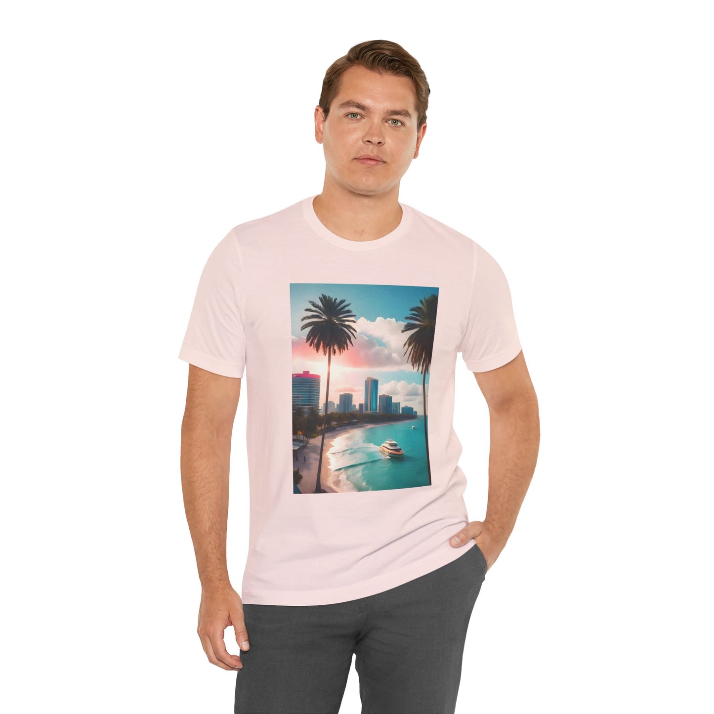 Miami Sunset Jersey Short Sleeve Tee