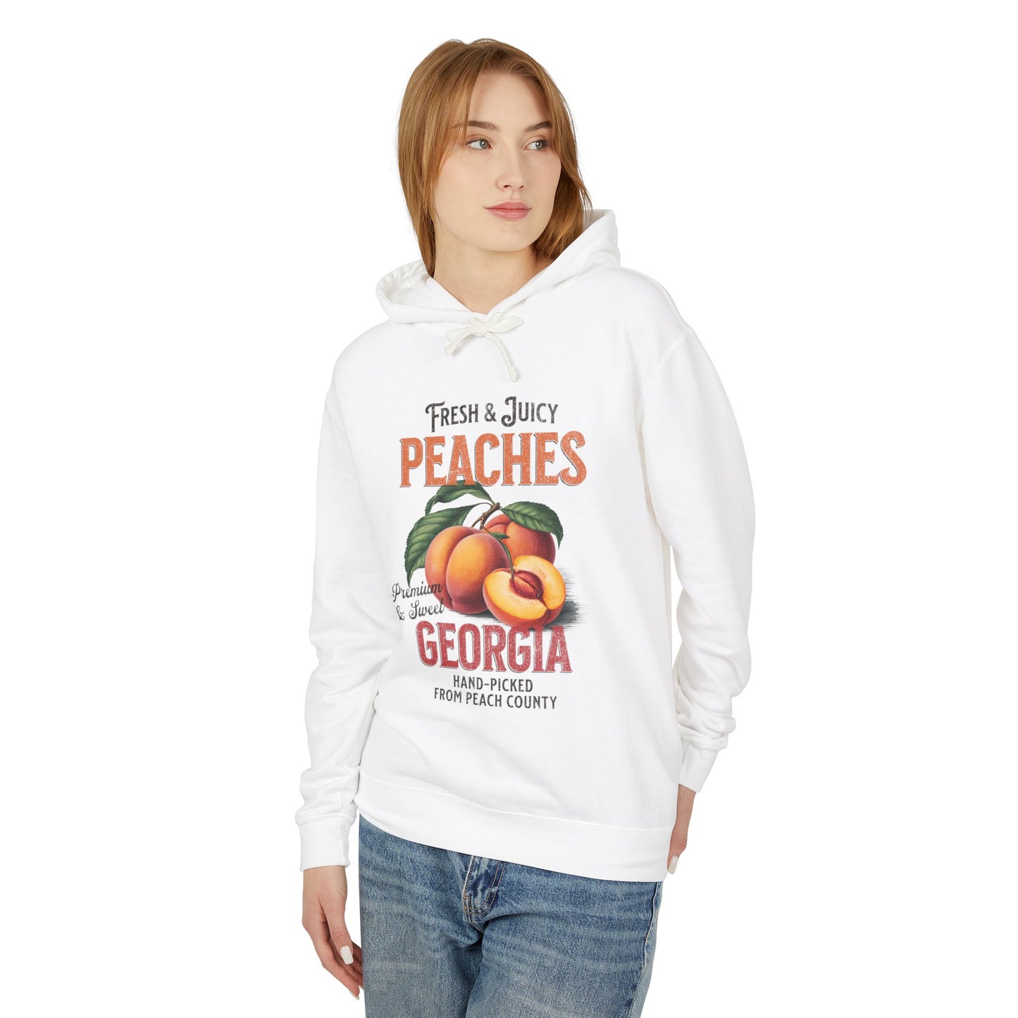 Fruit Peach Retro Graphic Hoodie