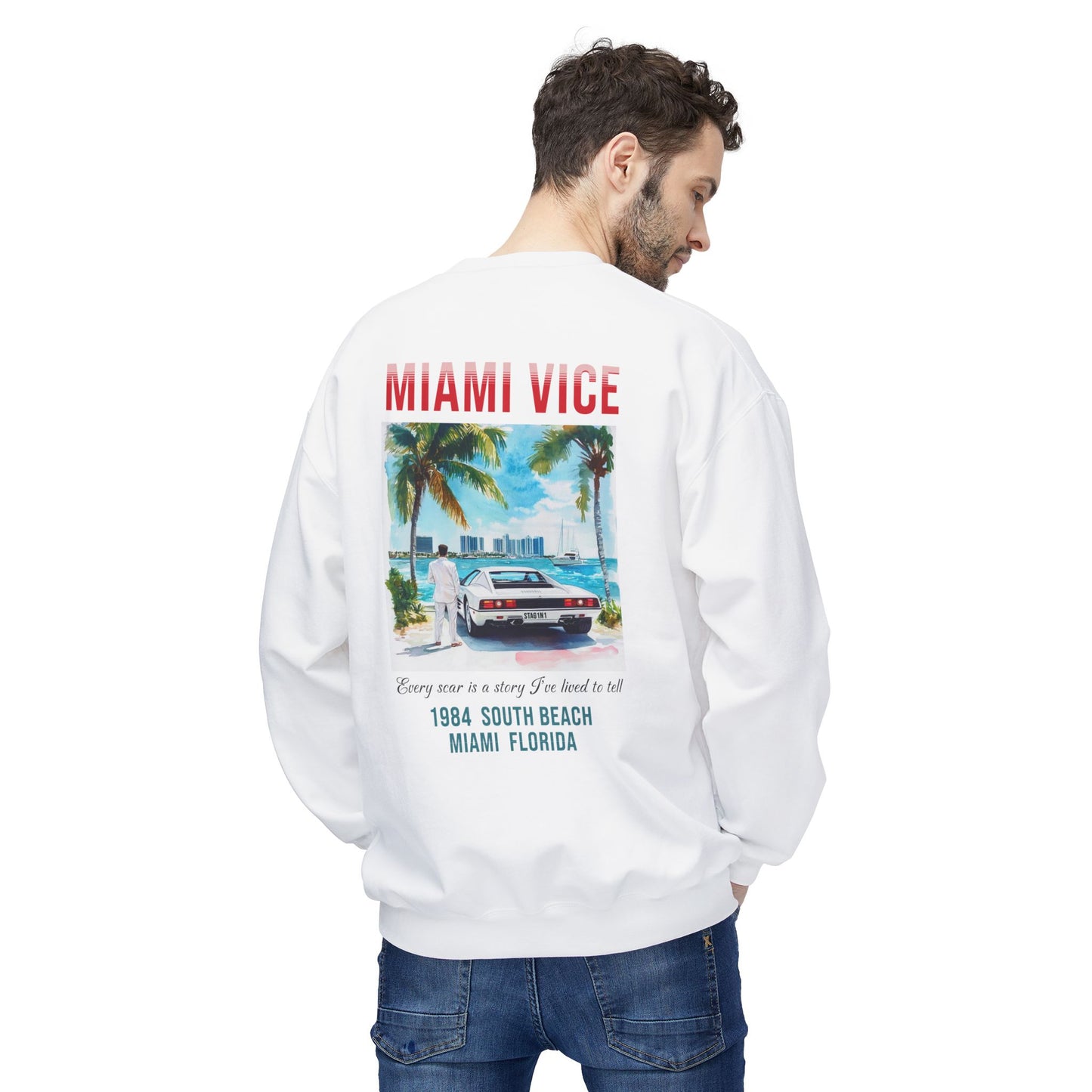 Miami Vice Midweight Softstyle Fleece Crewneck Sweatshirt