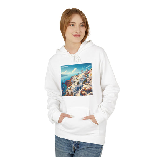 Santorini Oia Disney Pixar Style Midweight Softstyle Fleece Hoodie