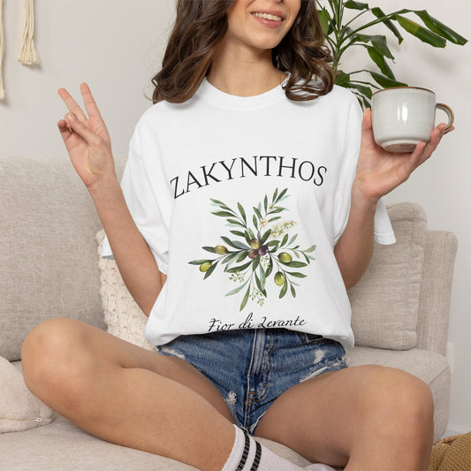 Zakynthos Floral Graphic T-Shirt - Greece Travel Tee